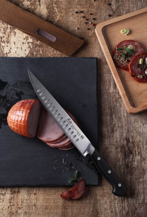 
                  
                    Load image into Gallery viewer, TV2 Series 9-Inch Carving Knife with Wood Sheath, Forged Swedish 14C28N Steel, 1022926
                  
                