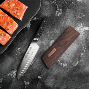 
                  
                    Load image into Gallery viewer, ANCHOR Magnetic Knife Sheath for 7-Inch Santoku Knife, Solid Ash Wood, 1021479
                  
                