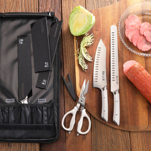 Cangshan Helena Black Series 9-Piece BBQ Knife Bag Set