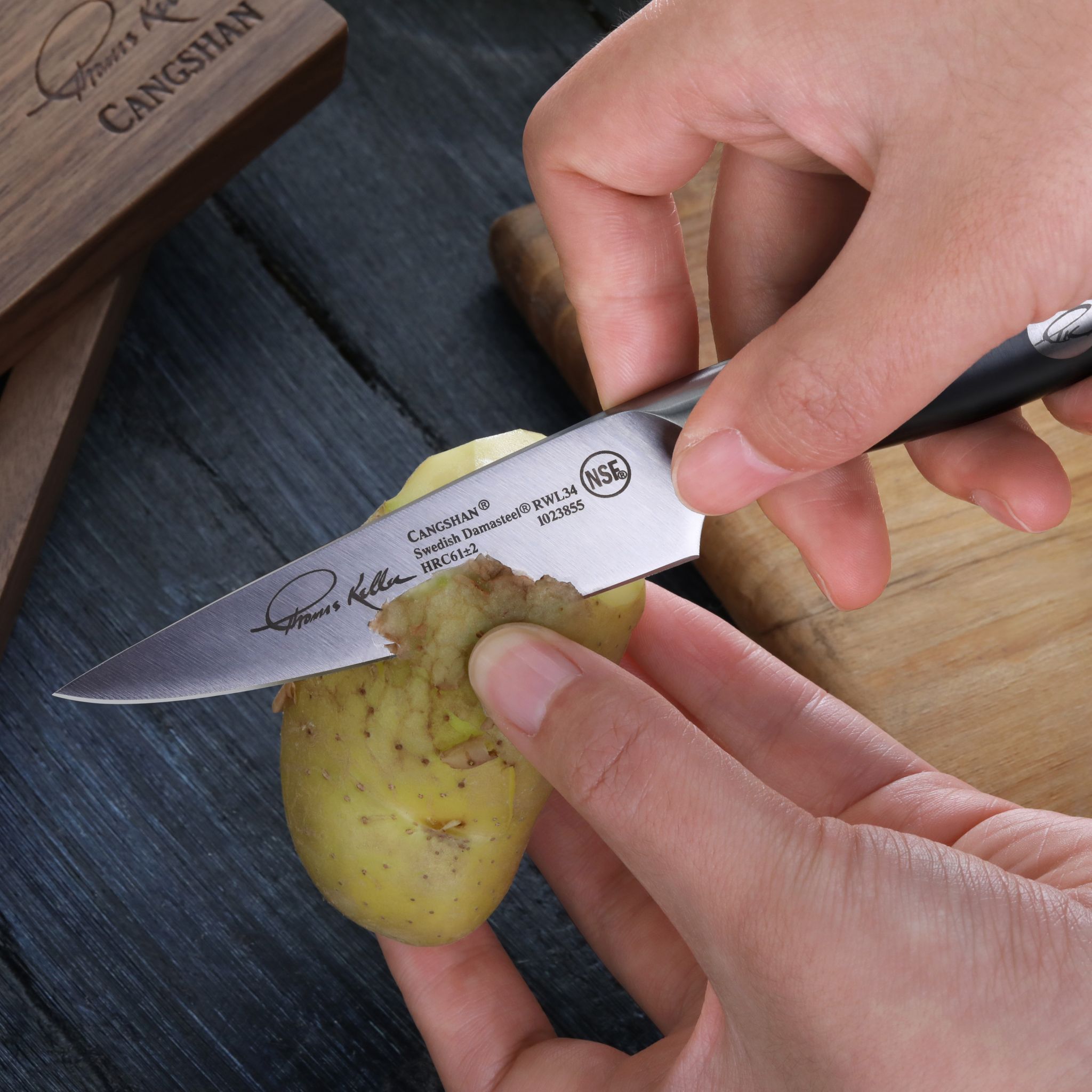 TKSC 3.5-Inch Paring Knife, Forged Swedish Powder Steel, Thomas Keller Signature Collection, 1023855