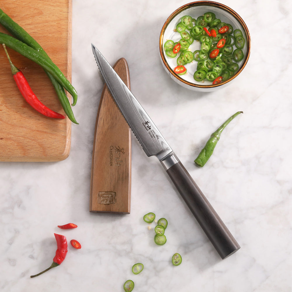 Serrated Utility Kitchen Knife, Shun Classic