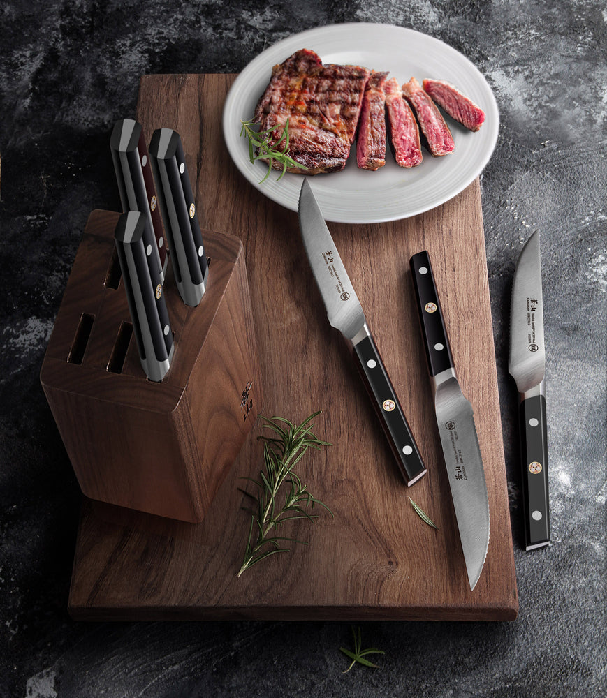 Sanford Series 6-Piece Steak Knife Set with Sheaths, Forged German