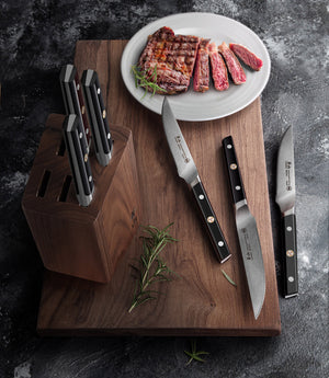 
                  
                    Load image into Gallery viewer, TC Series 6-Piece Steak Knife Block Set, Forged Swedish 14C28N Steel
                  
                