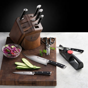 H Series 10-Piece Knife Block Set, Forged German Steel, Acacia