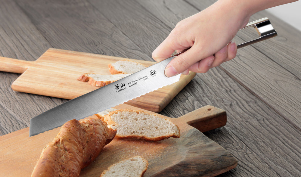 
                  
                    Load image into Gallery viewer, Cangshan N1 Series 59793 German Steel Forged Bread Knife, 8-Inch
                  
                