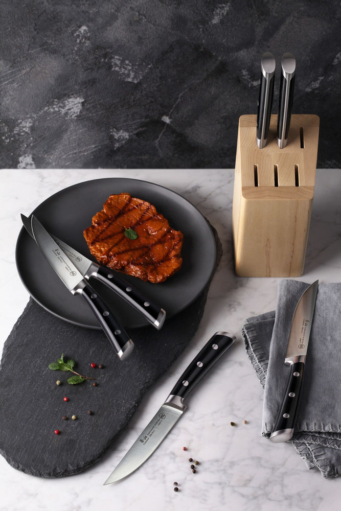 Caterpillar 6 Piece Stainless Steel Cutlery Set with Cutting Board -  KnifeCenter - 91-C815CP - Discontinued