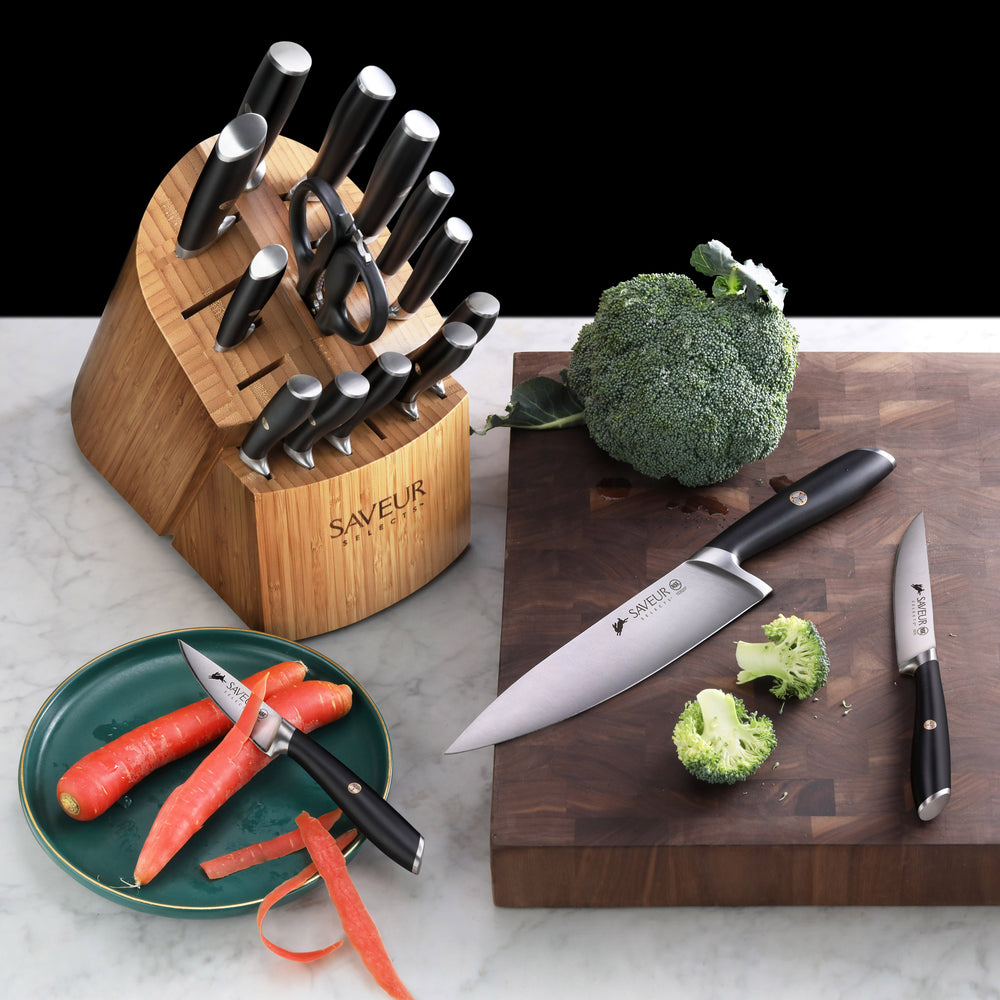 17 Pieces Professional Kitchen Knife Block Set