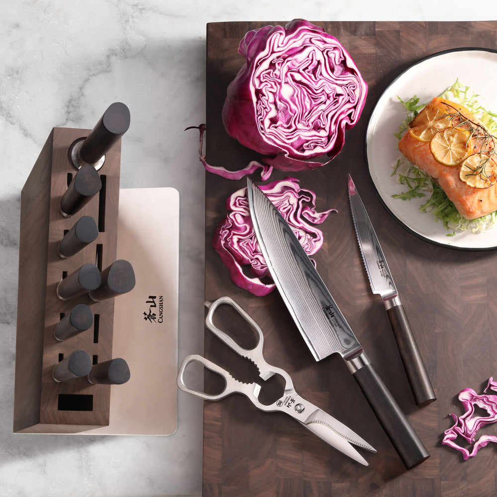 HAKU Series 12-Piece Knife Block Set, Forged X-7 Damascus Steel, HUA W – Cangshan  Cutlery Company