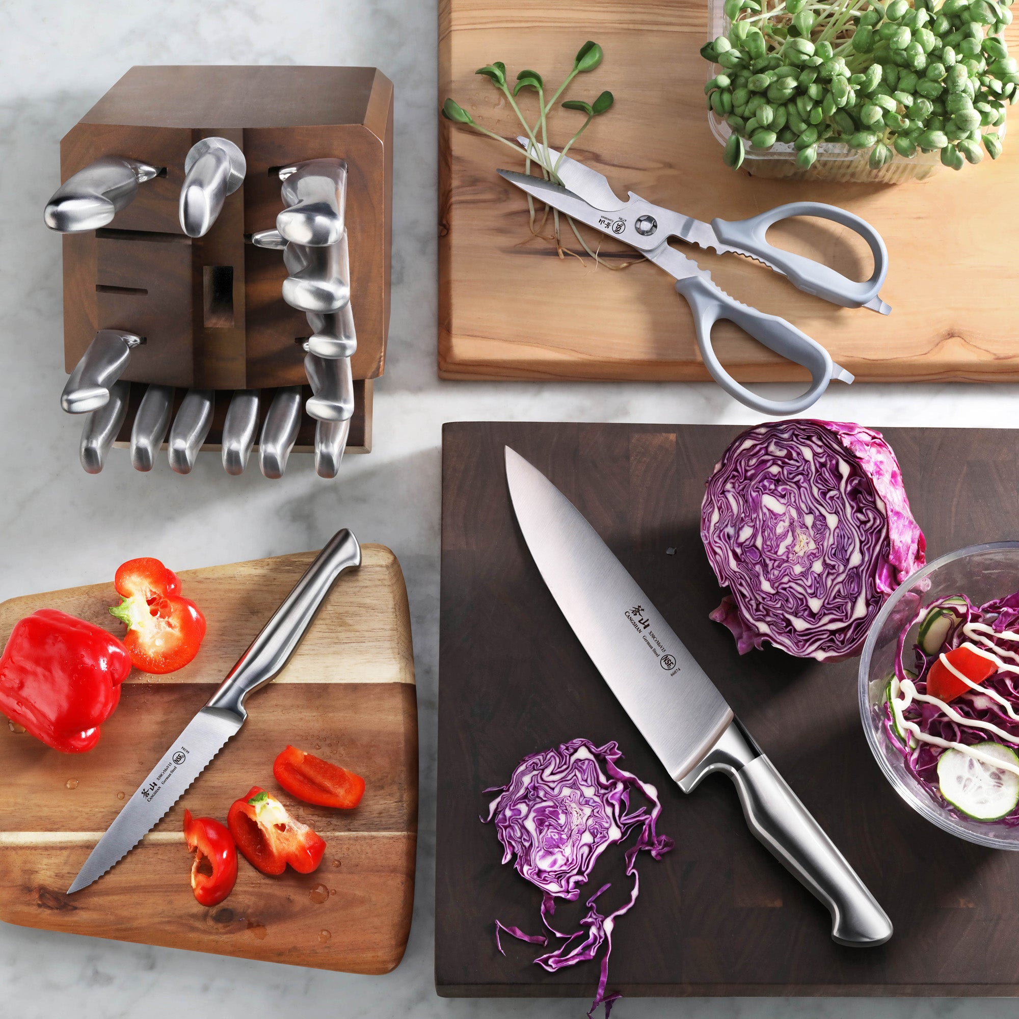 SANFORD 17-Piece Knife Block Set, German Steel | Cangshan Cutlery