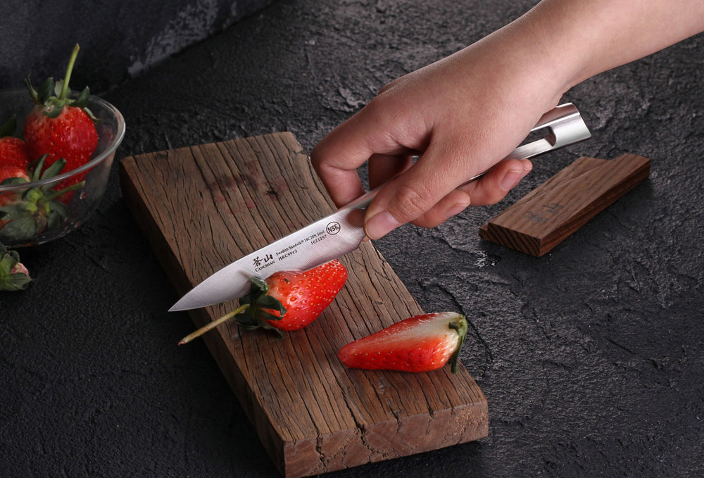TN1 Series 3.5-Inch Paring Knife Cutlery Forged Company with 14C2 – Cangshan Swedish Sheath, Wood