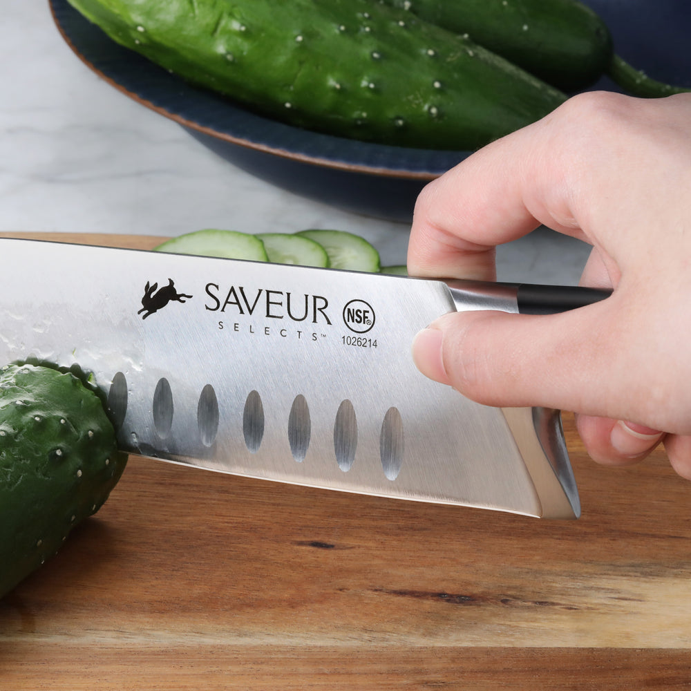 
                  
                    Load image into Gallery viewer, Saveur Selects 7-Inch Santoku Knife, Forged German Steel, 1026214
                  
                