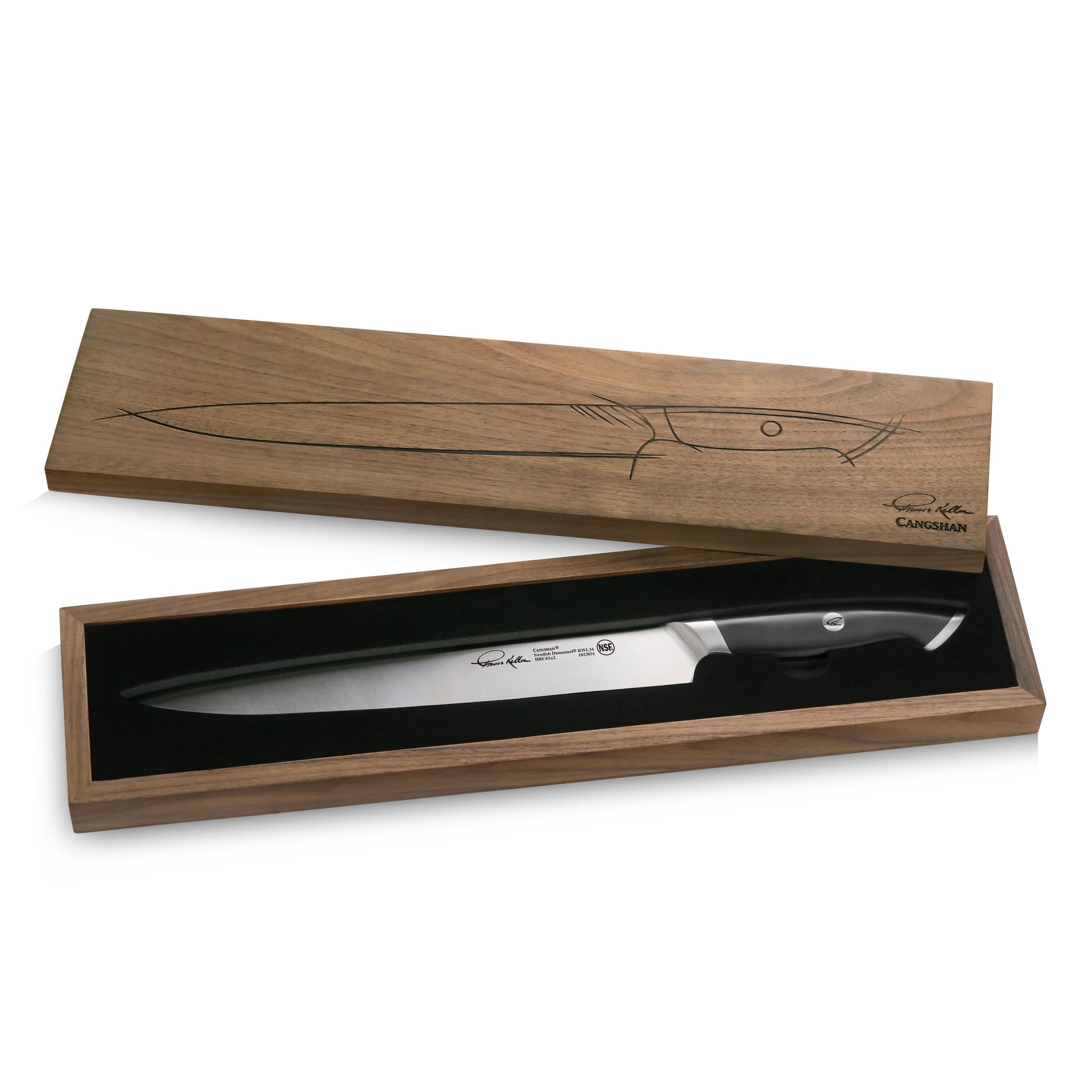 TKSC 10.5-Inch Carving Knife, Forged Swedish Powder Steel, Thomas Keller Signature Collection, Black, 1023831