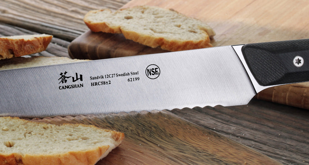 
                  
                    Load image into Gallery viewer, Cangshan TG Series 62199 Swedish 12C27M Steel 10.25-inch Bread Knife
                  
                
