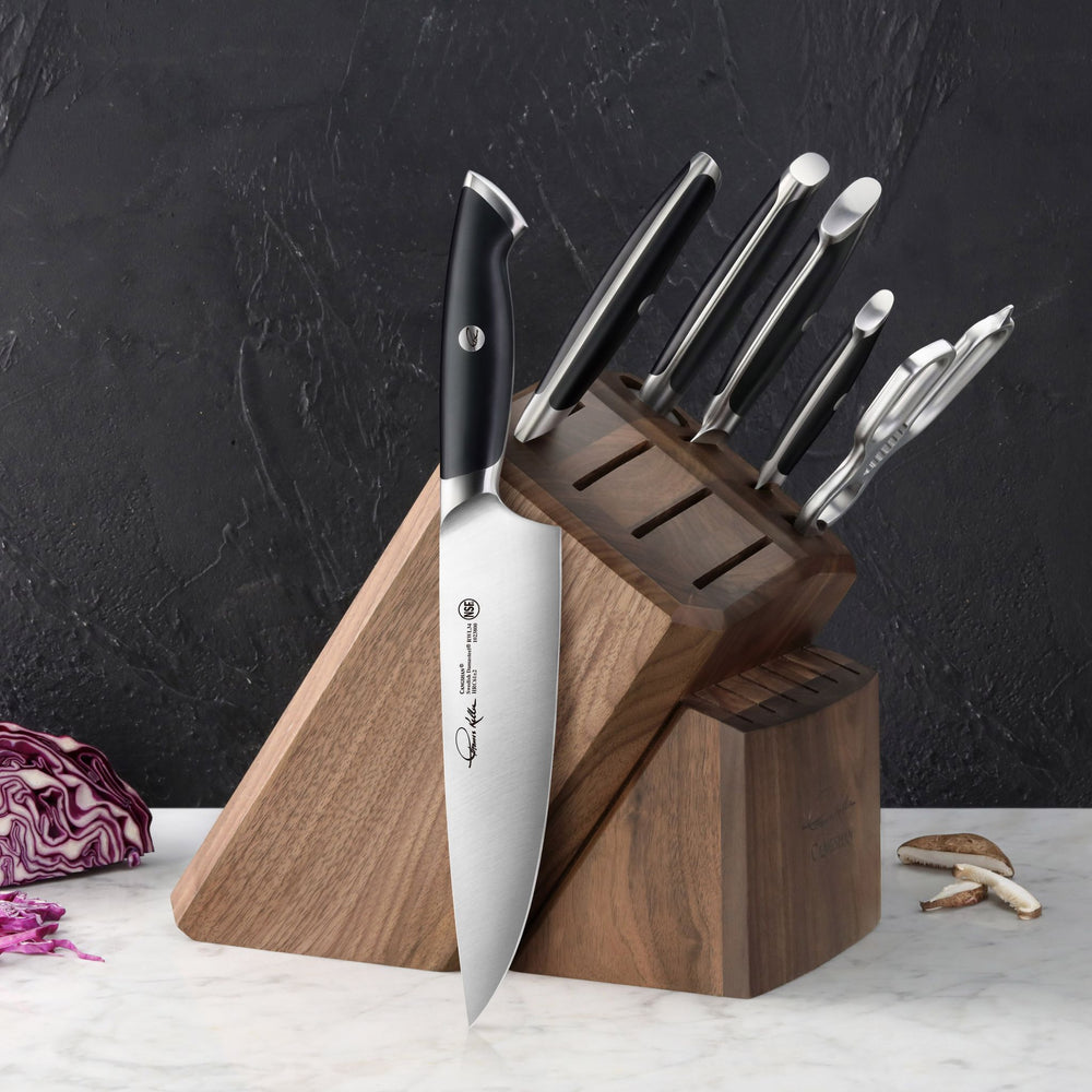  KJNS Beige 7pcs Stainless Steel Kitchen Knife Set w