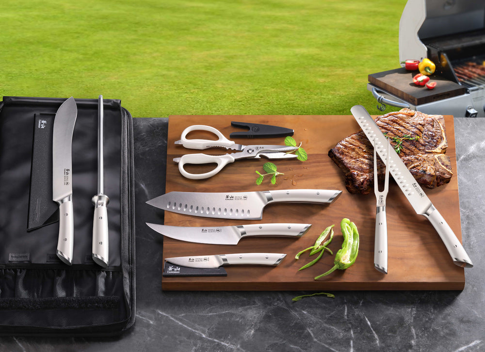 
                  
                    Load image into Gallery viewer, Cangshan HELENA Series German Steel Forged 9-Piece BBQ Knife Bag Set
                  
                