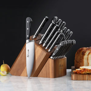  All-Clad Forged Steel Knife Set and Acacia Wood Block 12 Piece  Kitchen Knife Set, Knife Block Set, Kitchen Knives : Everything Else