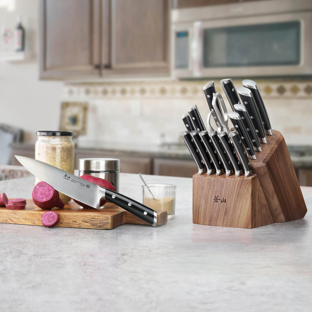 
                  
                    Load image into Gallery viewer, Cangshan TS Series 1020885 Swedish 14C28N Steel Forged 17-Piece Knife Block Set, Walnut
                  
                