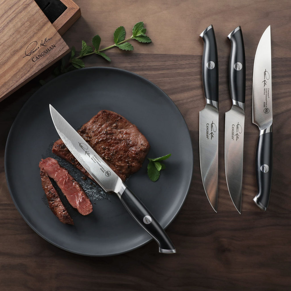 
                  
                    Load image into Gallery viewer, Cangshan 1023893 Thomas Keller Signature Collection 4-Piece Steak Knife Set, 5-Inch
                  
                