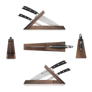 Cangshan Triangle Walnut Knife Block- Two Slots (Block Only