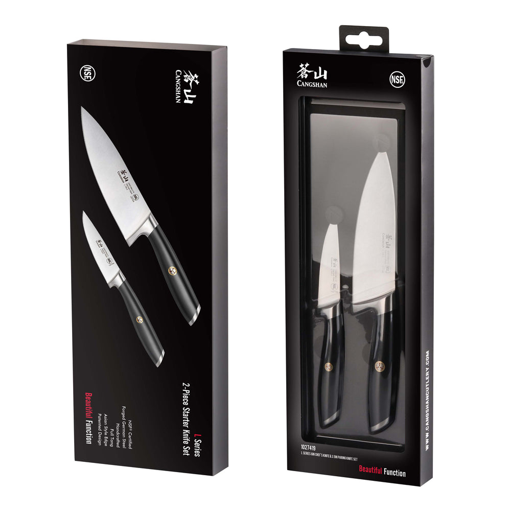 L Series 3-Piece Starter Knife Set, Forged German Steel, Black, 102691 –  Cangshan Cutlery Company
