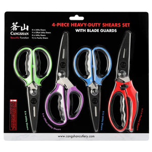 
                  
                    Load image into Gallery viewer, 4-Piece Heavy-Duty Shears Set with Guards, Multi-Color, 1026726
                  
                