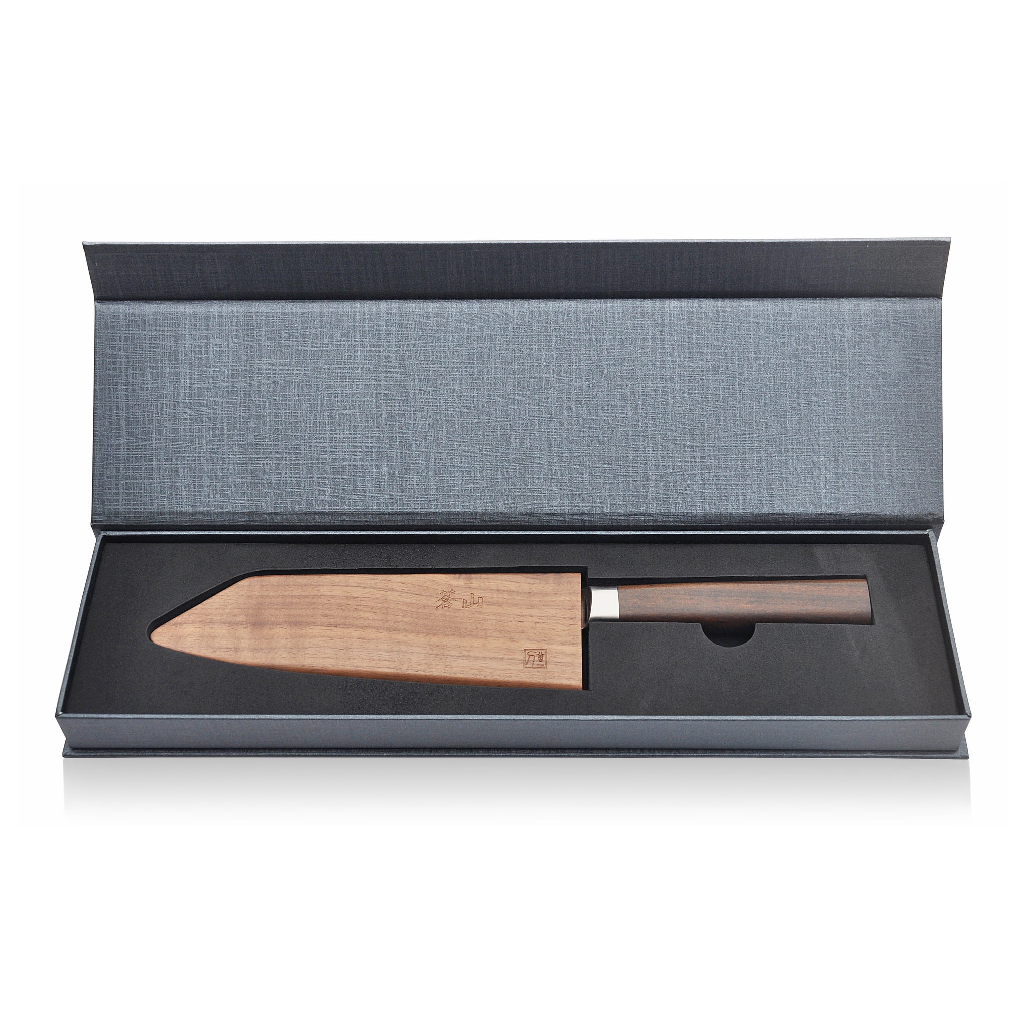 J Series 7-Inch Kiritsuke Knife with Walnut Sheath, Forged X-7 Damascus Steel, 1020052