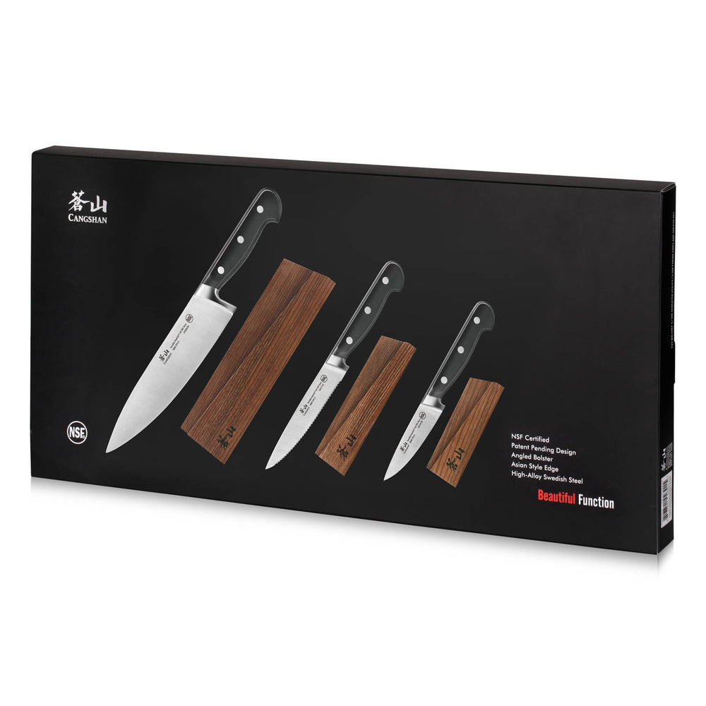 Cangshan United Series 2-Piece Starter Knife Set, 8-Inch Chef's and 3.5-inch Paring Knife, Forged Swedish 14C28N Steel, 1026115