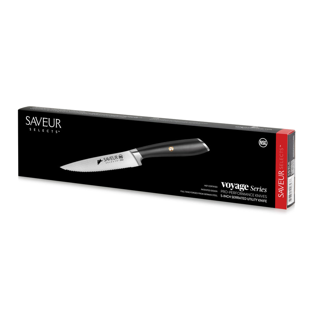  OXO Good Grips 5-in Serrated Utility Knife,Silver/Black:  Kitchen Utility Knives: Home & Kitchen