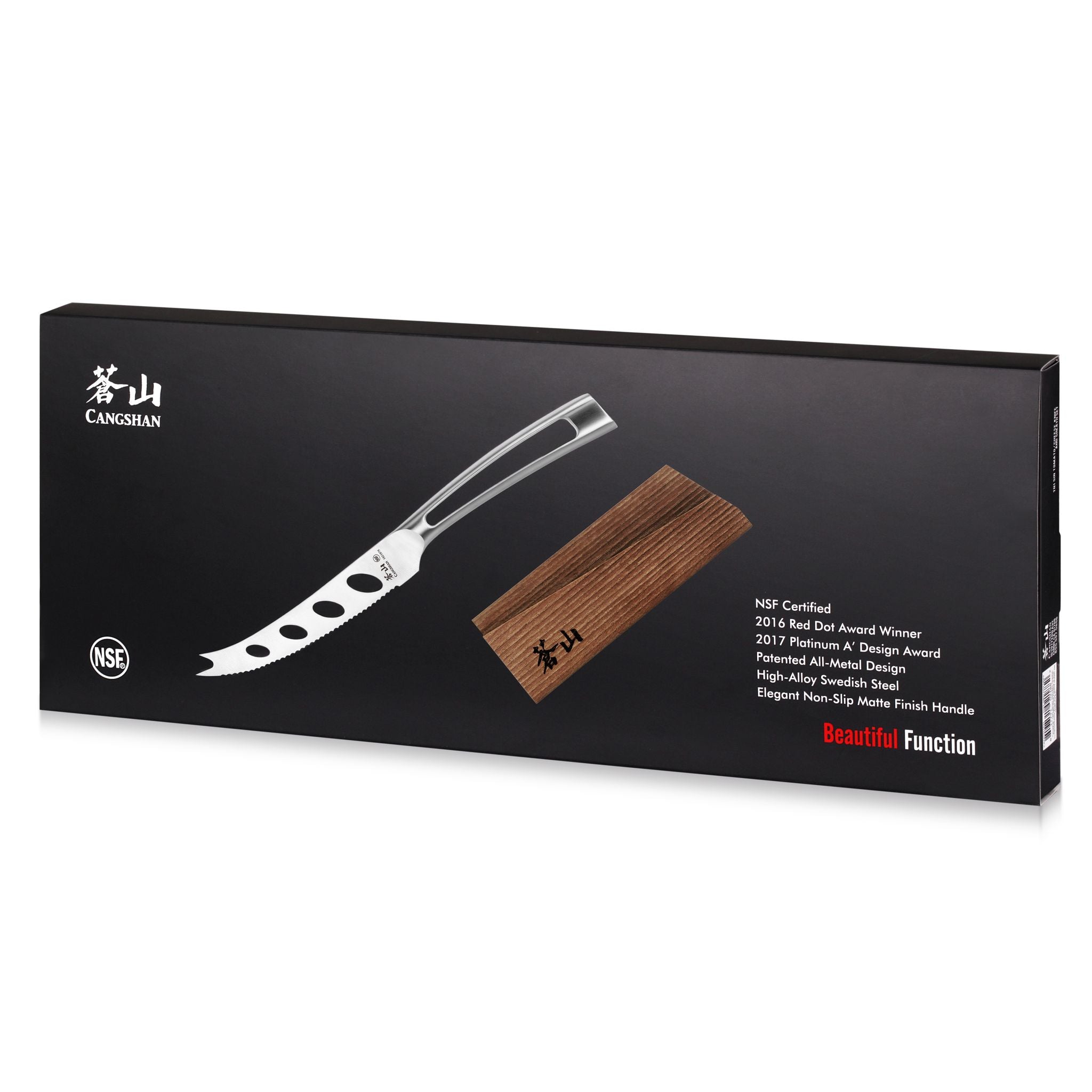 TN1 Series 5-Inch Tomato/Cheese Knife with Ash Wood Sheath, Forged Swedish 14C28N Steel, 1021882