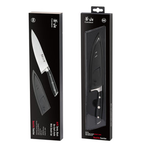 7 Rocking Chef Knife with Sheath - Black