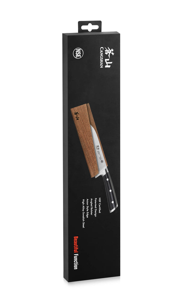 
                  
                    Load image into Gallery viewer, Cangshan TS Series 1020687 Swedish 14C28N Steel Forged 7-Inch Santoku Knife and Wood Sheath Set
                  
                