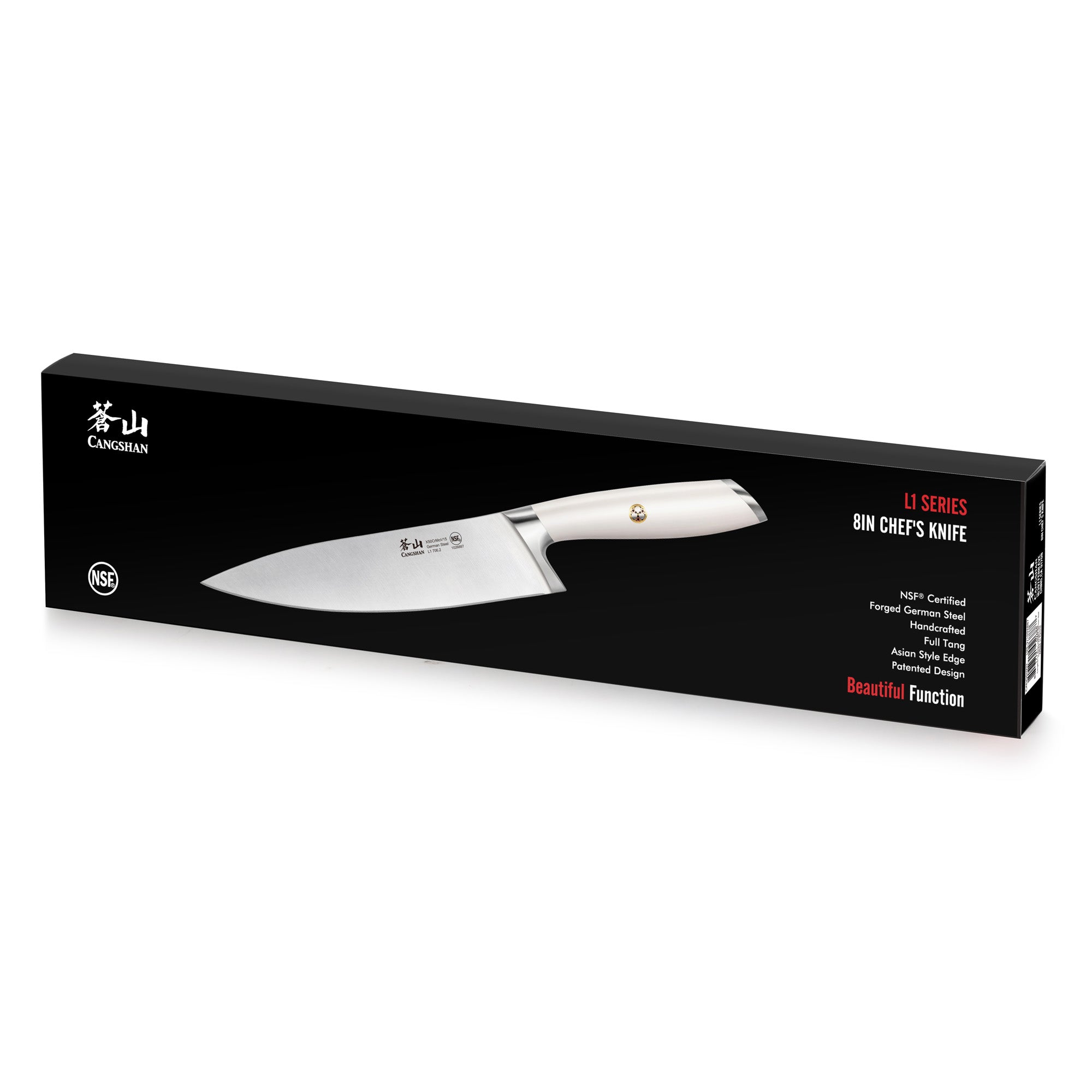 L1 Series 8-Inch Chef's Knife, White, Forged German Steel, 1026887