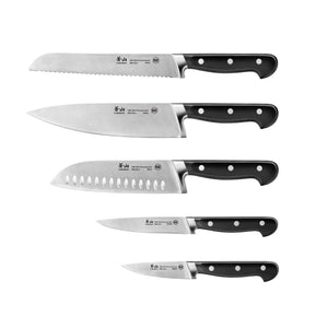 
                  
                    Load image into Gallery viewer, V2 Series 6-Piece Knife Block Set, Forged German Steel, Acacia Block, 59908
                  
                