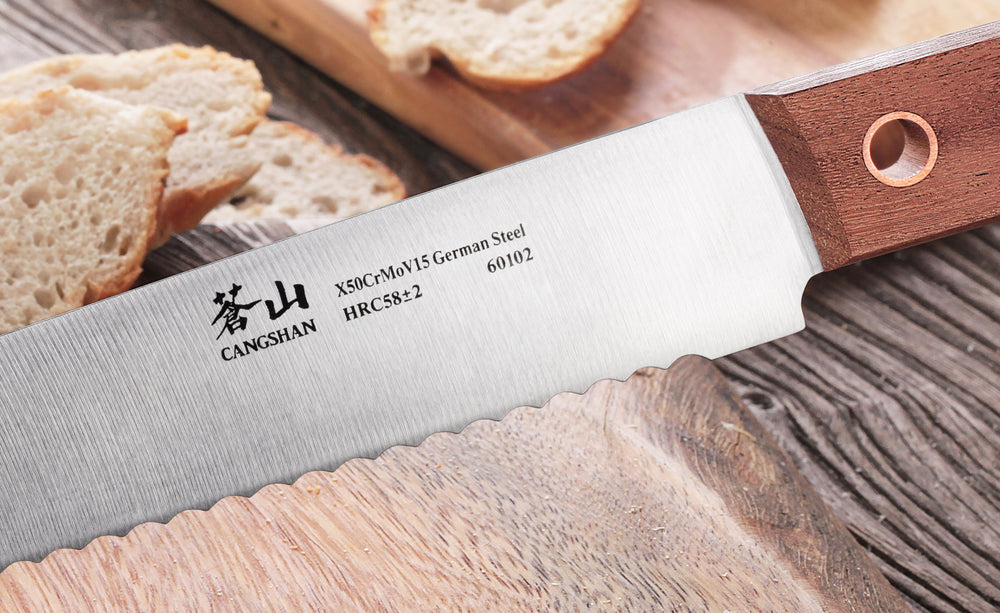 
                  
                    Load image into Gallery viewer, W Series 10.25-Inch Bread Knife, German Steel, 60102
                  
                
