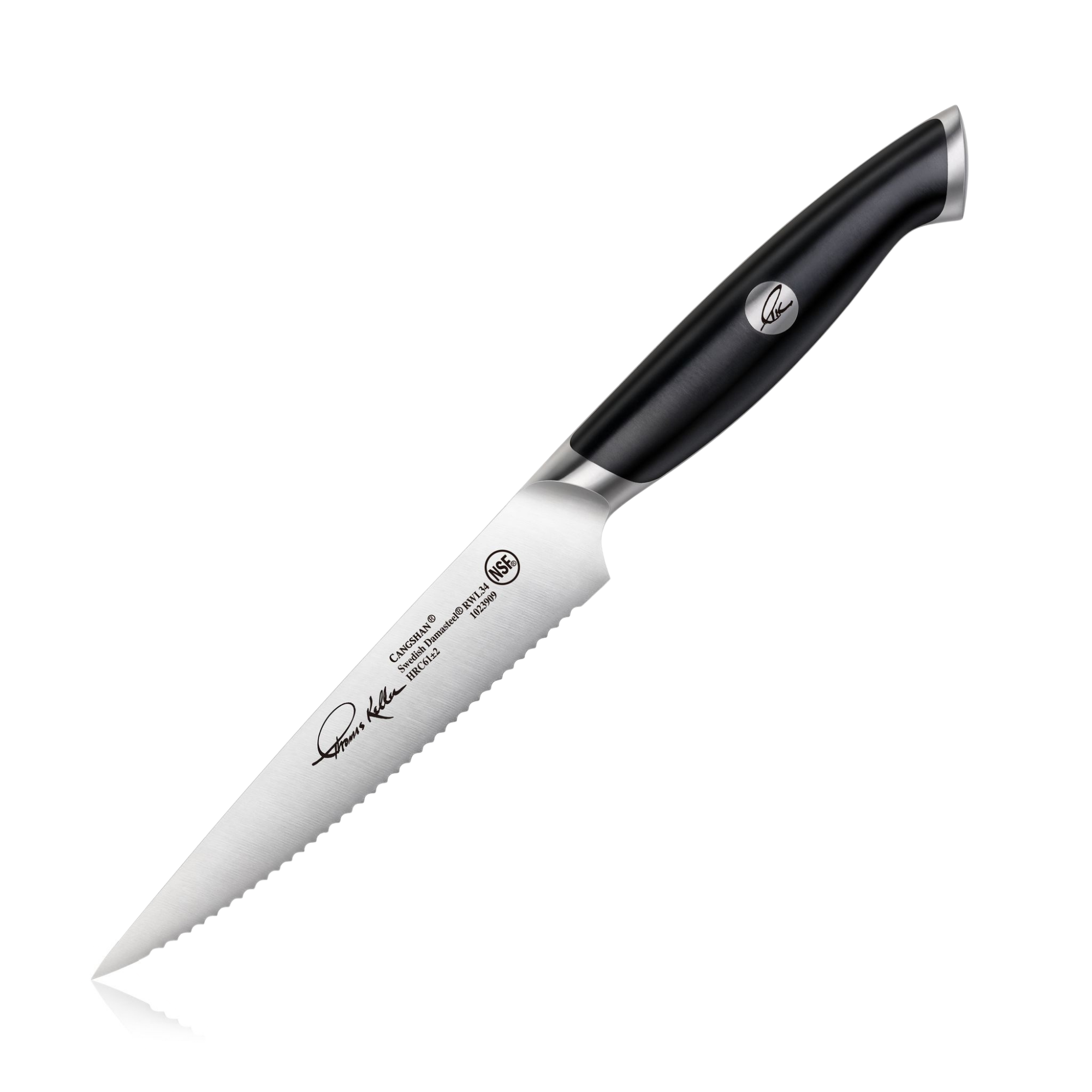 TKSC 5-Inch Serrated Utility Knife, Forged Swedish Powder Steel, Thomas Keller Signature Collection, 1023909