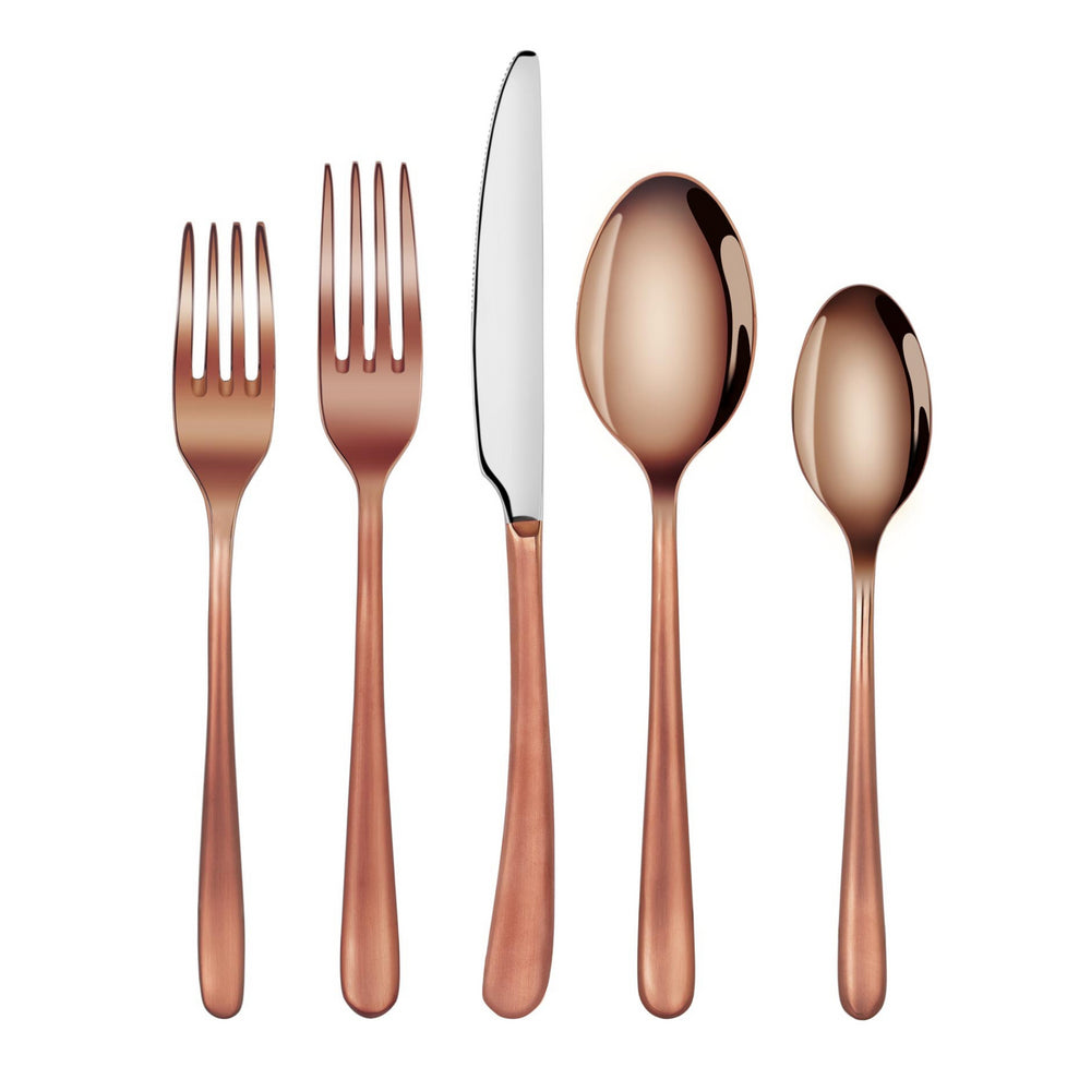 
                  
                    Load image into Gallery viewer, Cangshan 1027020 Rain II Series 20-Piece Stainless Steel 18/10 Forged Antique Copper Finish Flatware Set
                  
                