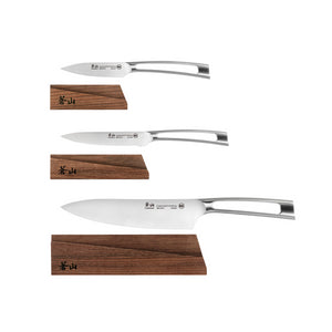 
                  
                    Load image into Gallery viewer, Cangshan TN1 Series 1021936 Swedish 14C28N Steel Forged 3-Piece Starter Knife Set with Wood Sheaths
                  
                