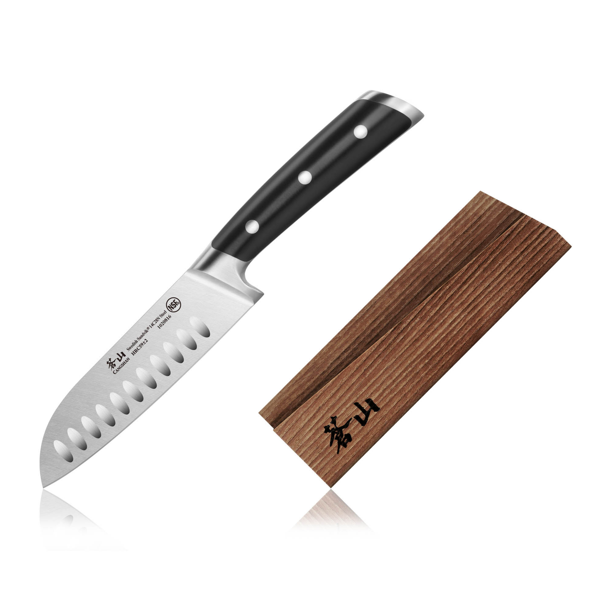 Cangshan Rain II Series 8-Piece Stainless Steel Forged Steak Knife Set in Bamboo Storage Chest