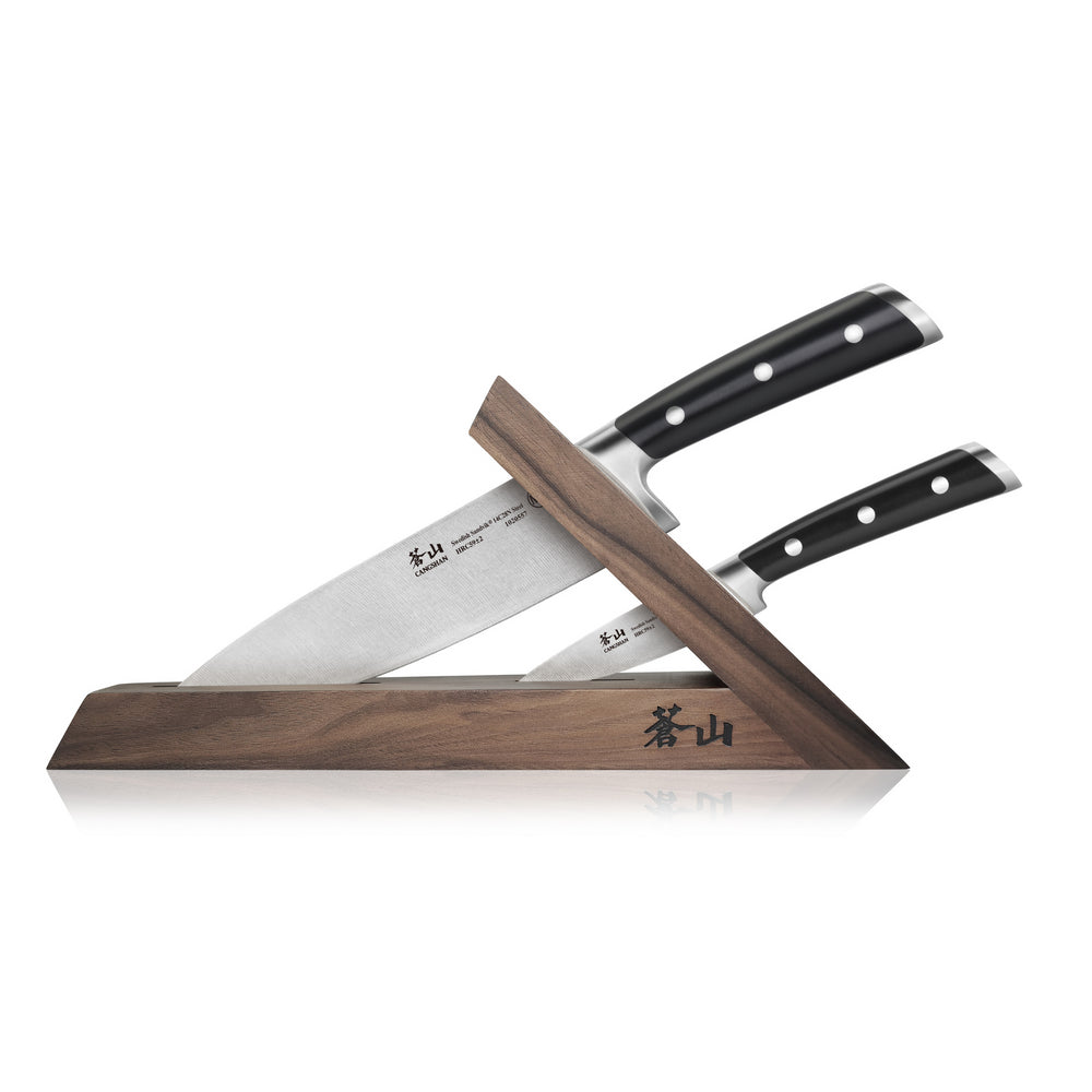 
                  
                    Load image into Gallery viewer, Cangshan TS Series 1021417 Swedish 14C28N Steel Forged 3-Piece TAI Knife Block Set, Walnut
                  
                
