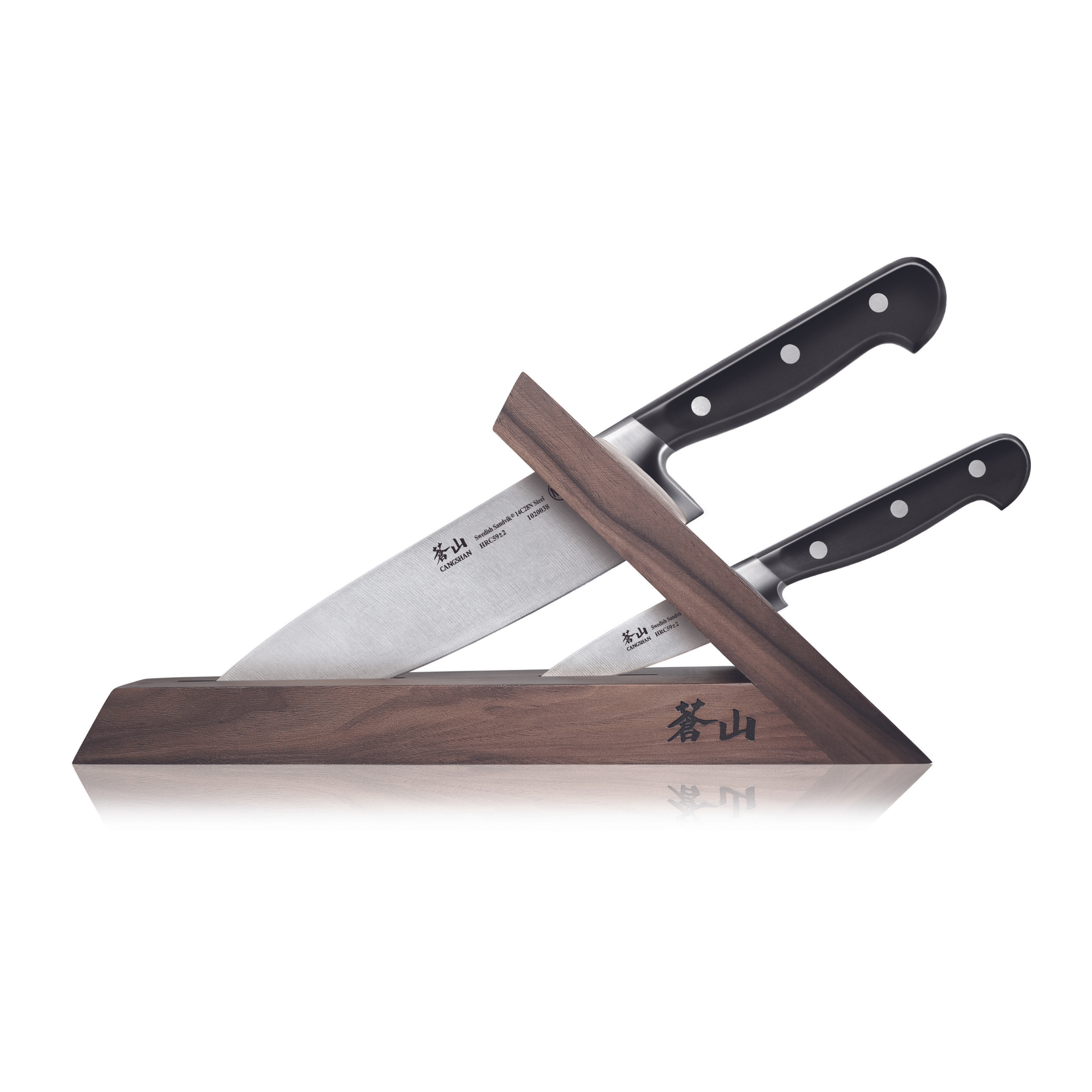 TV2 Series 3-Piece TAI Knife Block Set, Forged Swedish 14C28N Steel, Walnut  Block, 1021585