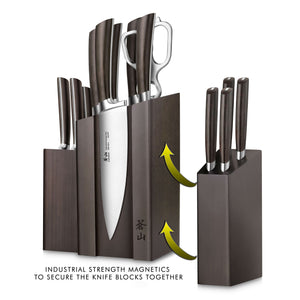 
                  
                    Load image into Gallery viewer, A Series 14-Piece Magnetic Knife Block Set, Forged German Steel, DENALI Walnut Block, 1022285
                  
                