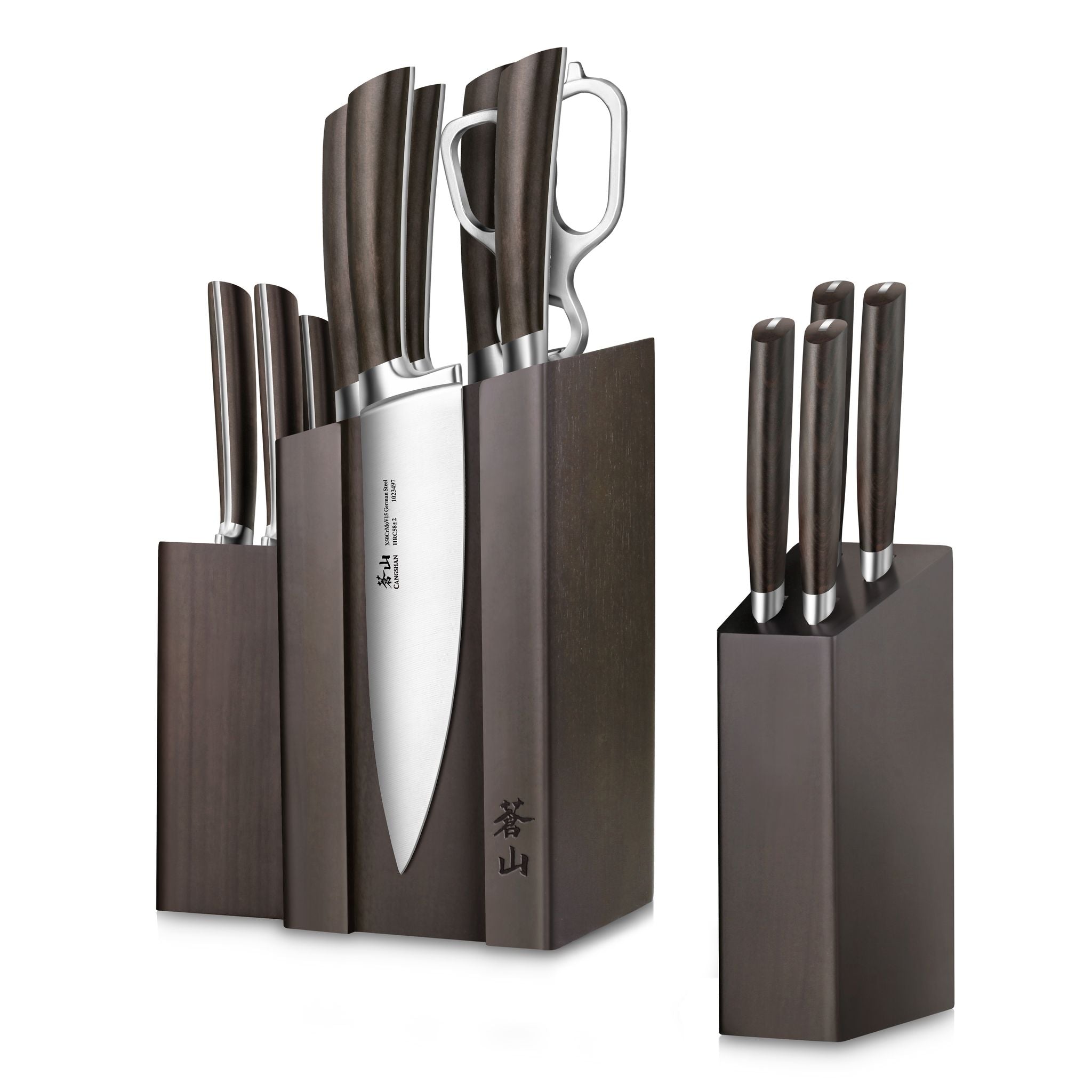  Cangshan N1 Series 1022377 23-Piece German Steel Forged Knife  Block Set, Walnut Block: Home & Kitchen