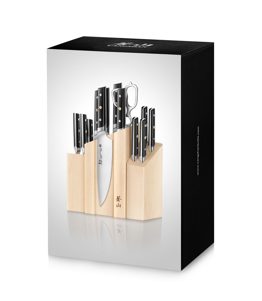 
                  
                    Load image into Gallery viewer, TC Series 14-Piece Magnetic Knife Block Set, Forged Swedish 14C28N Steel, DENALI Maple Block, 1021226
                  
                