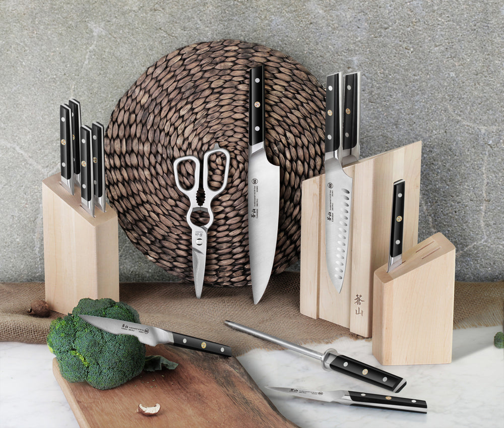 
                  
                    Load image into Gallery viewer, TC Series 14-Piece Magnetic Knife Block Set, Forged Swedish 14C28N Steel, DENALI Maple Block, 1021226
                  
                