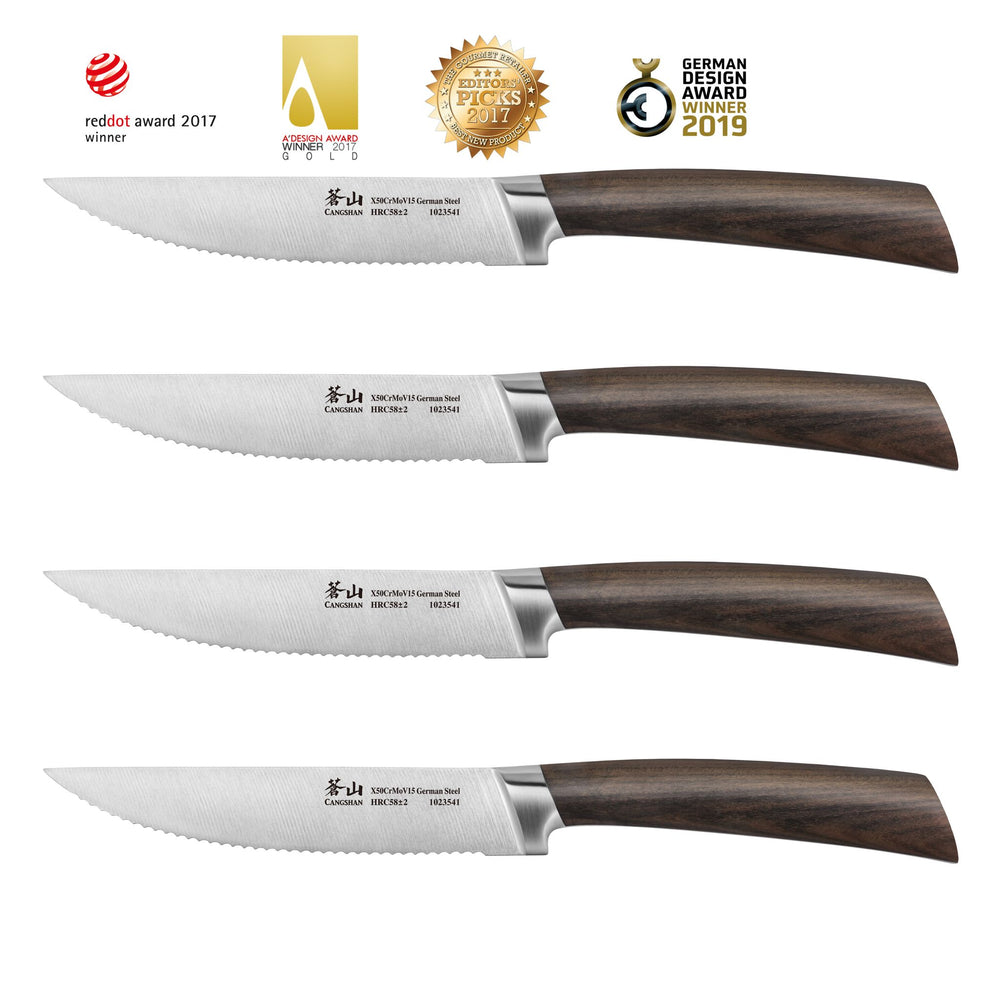 
                  
                    Load image into Gallery viewer, Cangshan A Series 1022292 German Steel Forged 4-Piece Steak Knife Set
                  
                