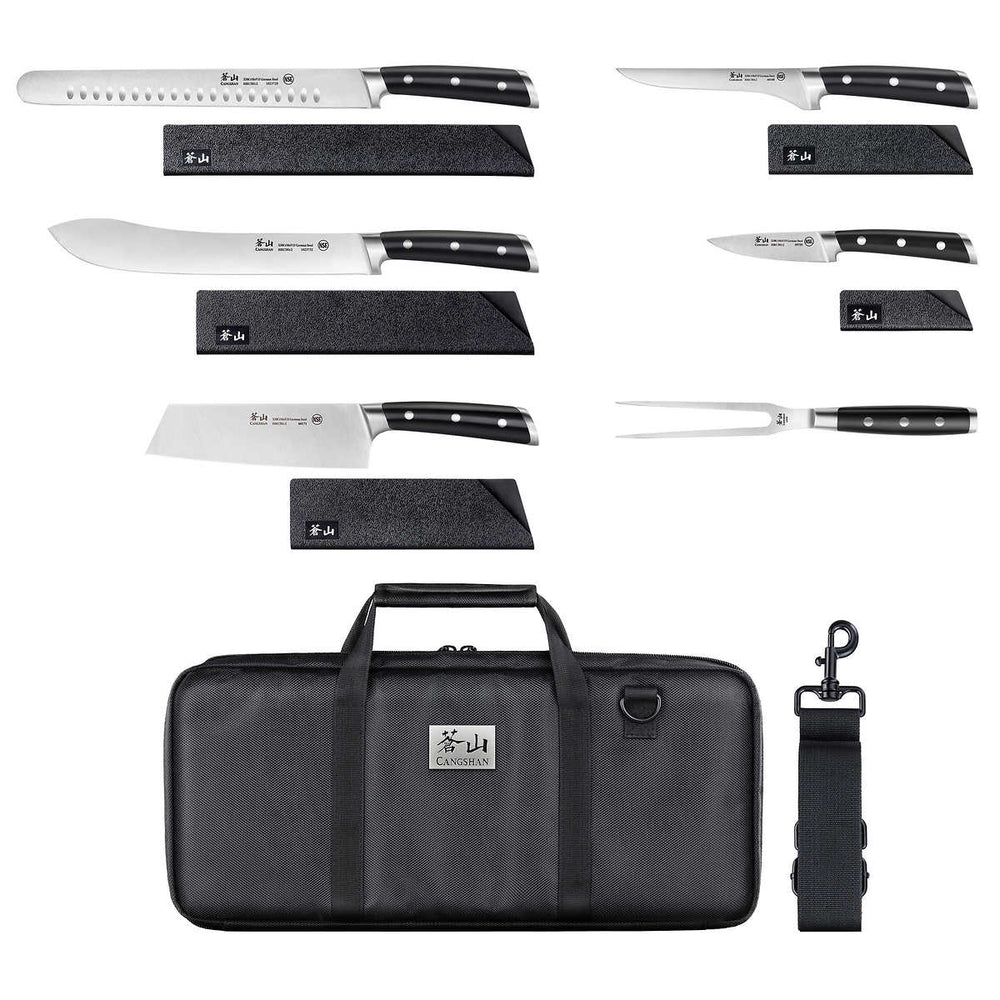 Cangshan Horizon Series 7-Piece Travel Knife Bag Set