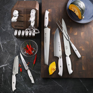 Sabatier 5-Piece Slim Block Forged Japanese Steel Cutlery Set, Black