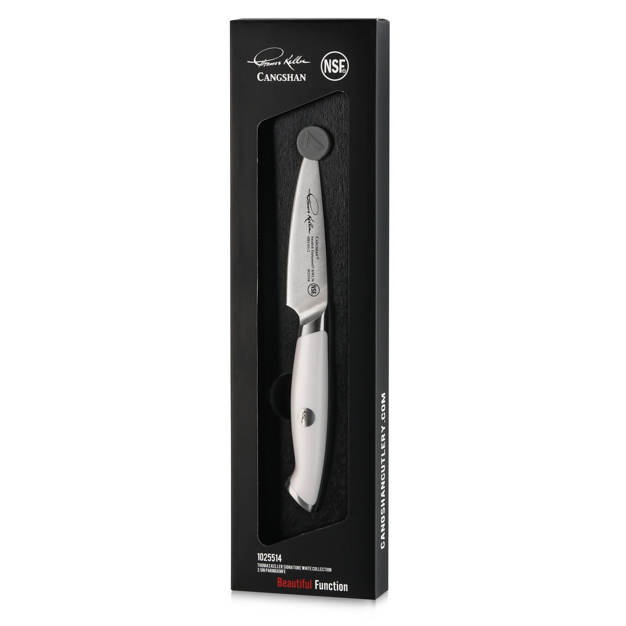 TKSC 3.5-Inch Paring Knife, Forged Swedish Powder Steel, Thomas Keller Signature Collection, White, 1025514