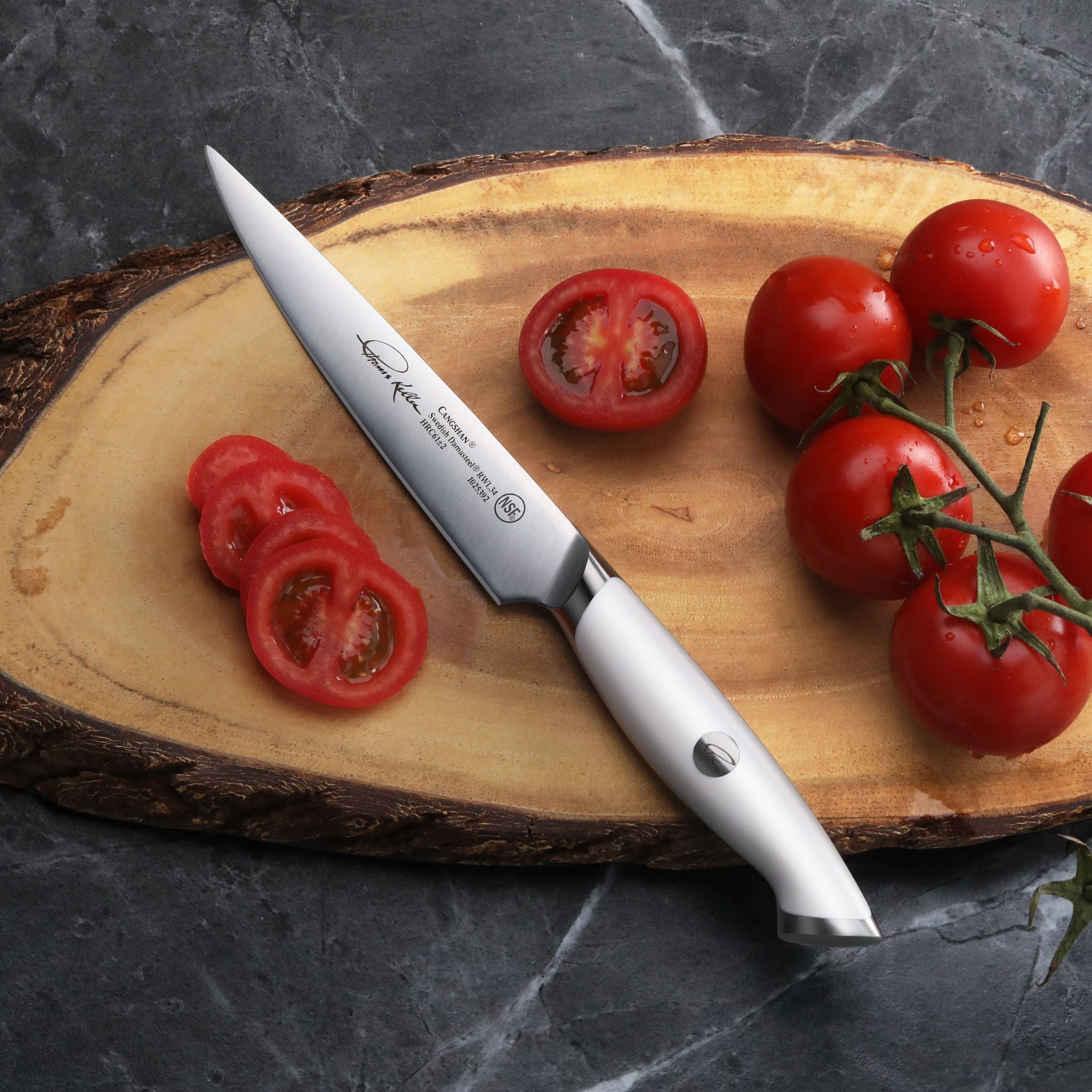 TKSC 5-Inch Utility Knife, Forged Swedish Powder Steel, Thomas Keller Signature Collection, White, 1025392