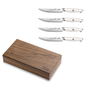 Cangshan TKSC 7-Piece Knife Block Set with 8 Spare Slots, Forged Swedish Powder Steel, Walnut, Thomas Keller Signature Collection, White, 1025583